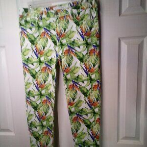 Truth & Theory Jeans Women 12 Skinny Tropical Print Boho Colorful
